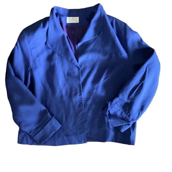 Doncaster royal blue vintage 2 pc suit viscose linen blend sz 18 - Picture 11 of 16